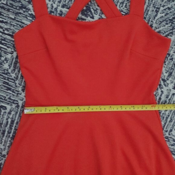 Red Criss Cross Skater Overall Dress - Picture 10 of 14